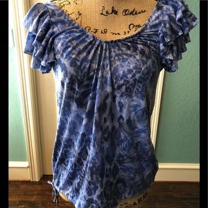 Inc International Concepts Blue Print Top